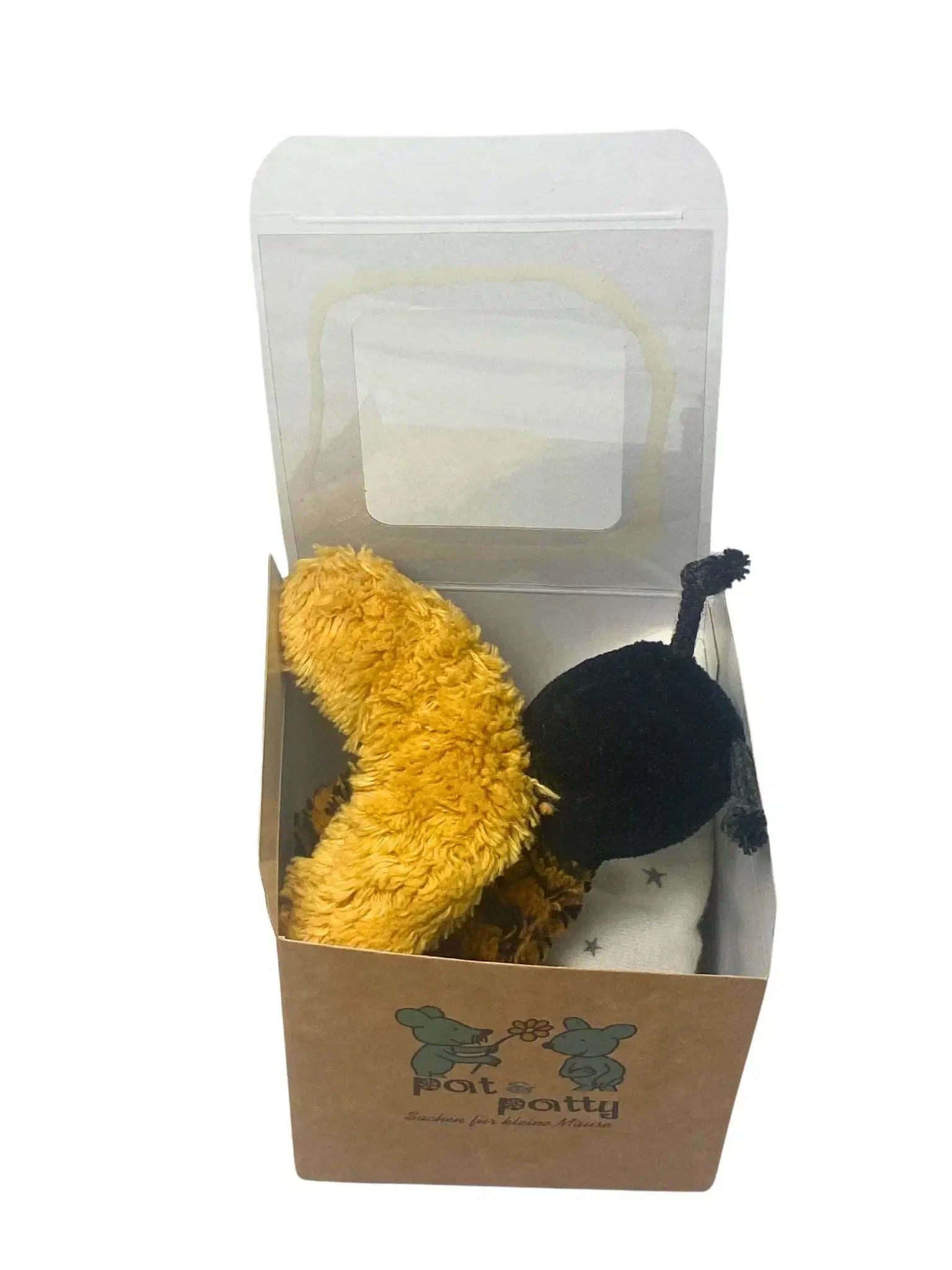 Weiches Und Handgemachtes Baby Schmusetuch Mit Bienenmotiv Von PAT & PATTY – Hautfreundlich Und Waschbar