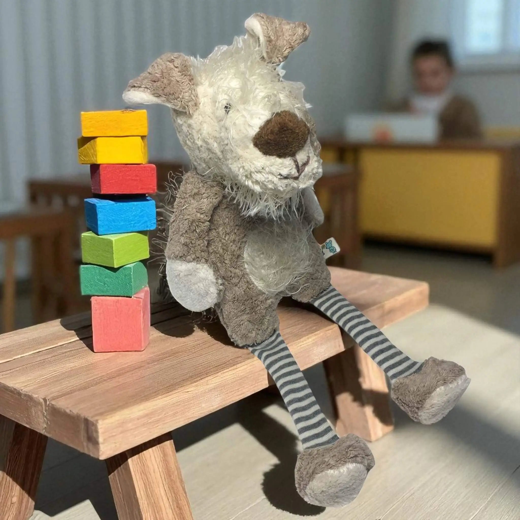 Beiges Bio Kuscheltier Hund Aus 100 % GOTS Zertifizierter Baumwolle – Weich, Nachhaltig Und Handgefertigt Von PAT & PATTY