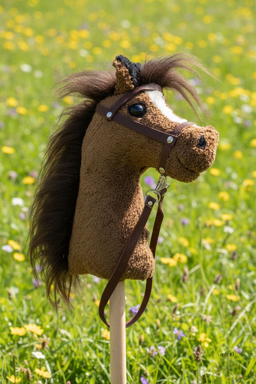 mini mini Bio Steckenpferd Abraxas auf der Wiesen
