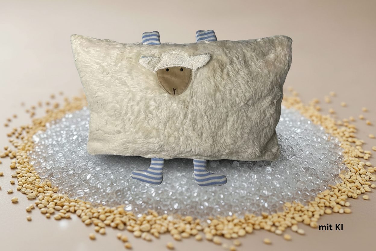 bio Kuschelkissen Schaf Gewichtes Kissen  mit Glasperlen , GOTS zertifiziert – PAT & PATTY